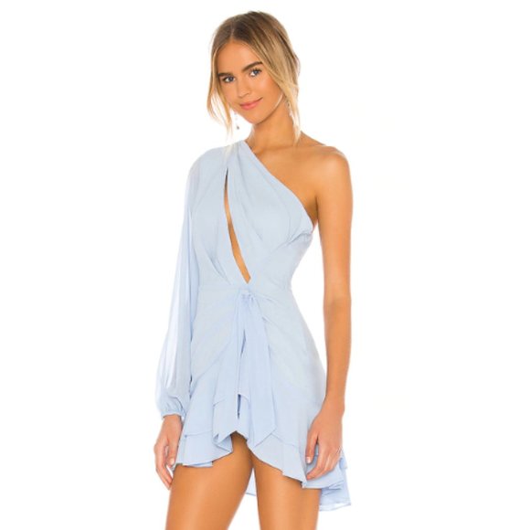 Michael Costello x REVOLVE Sunny Mini Dress in Blue NWT Size Small & XS - Picture 2 of 4